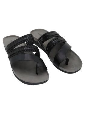 Baretraps Jonelle Braided Toe Loop Slide Sandals Black Size 10W